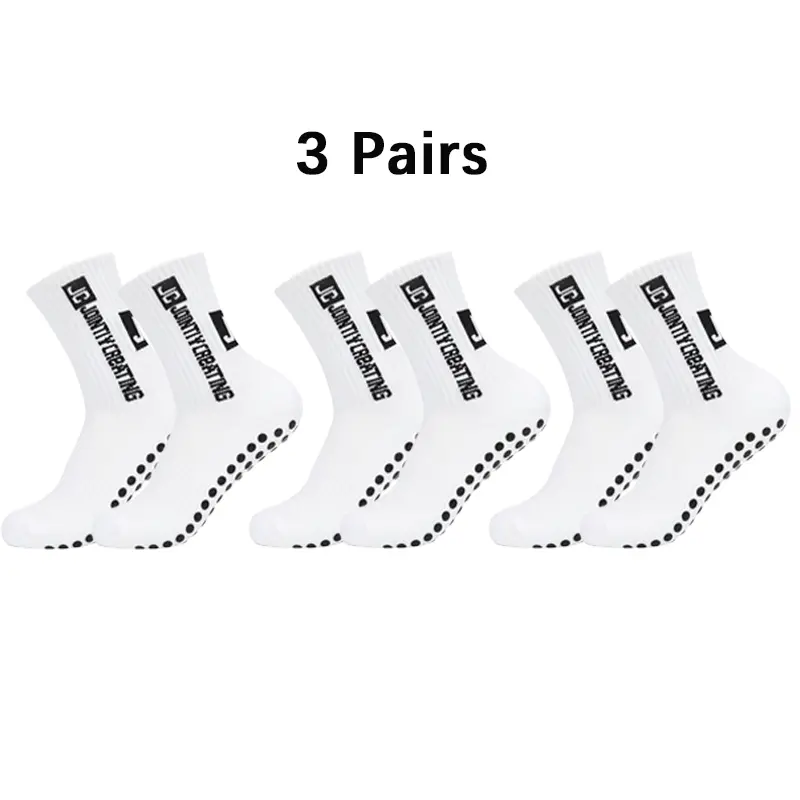 Non-Slip Grip Socks for Men & Women, Athletic Soccer Socks, Anti-Blister Cushioned Sports Crew Socks for Basketball, Football, Running