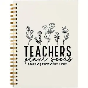 Teacher Plant Seeds That Grow Forever Themed Planner Notebook Journal, 1 Count Spiral Bound Writing Journal, Teacher Appreciation Gifts, School Supplies, Office Stationery Supplies