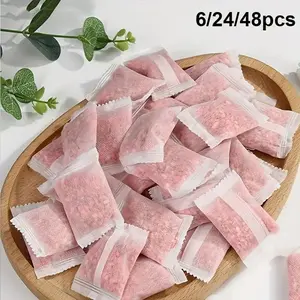 48 Pack Rose Scented Plastic Wardrobe Freshener Bags, Rose Aroma Floral Air Freshener Odor Eliminator for Wardrobe and Drawers, Long Lasting Fragrance Filler, Flower, Perfume