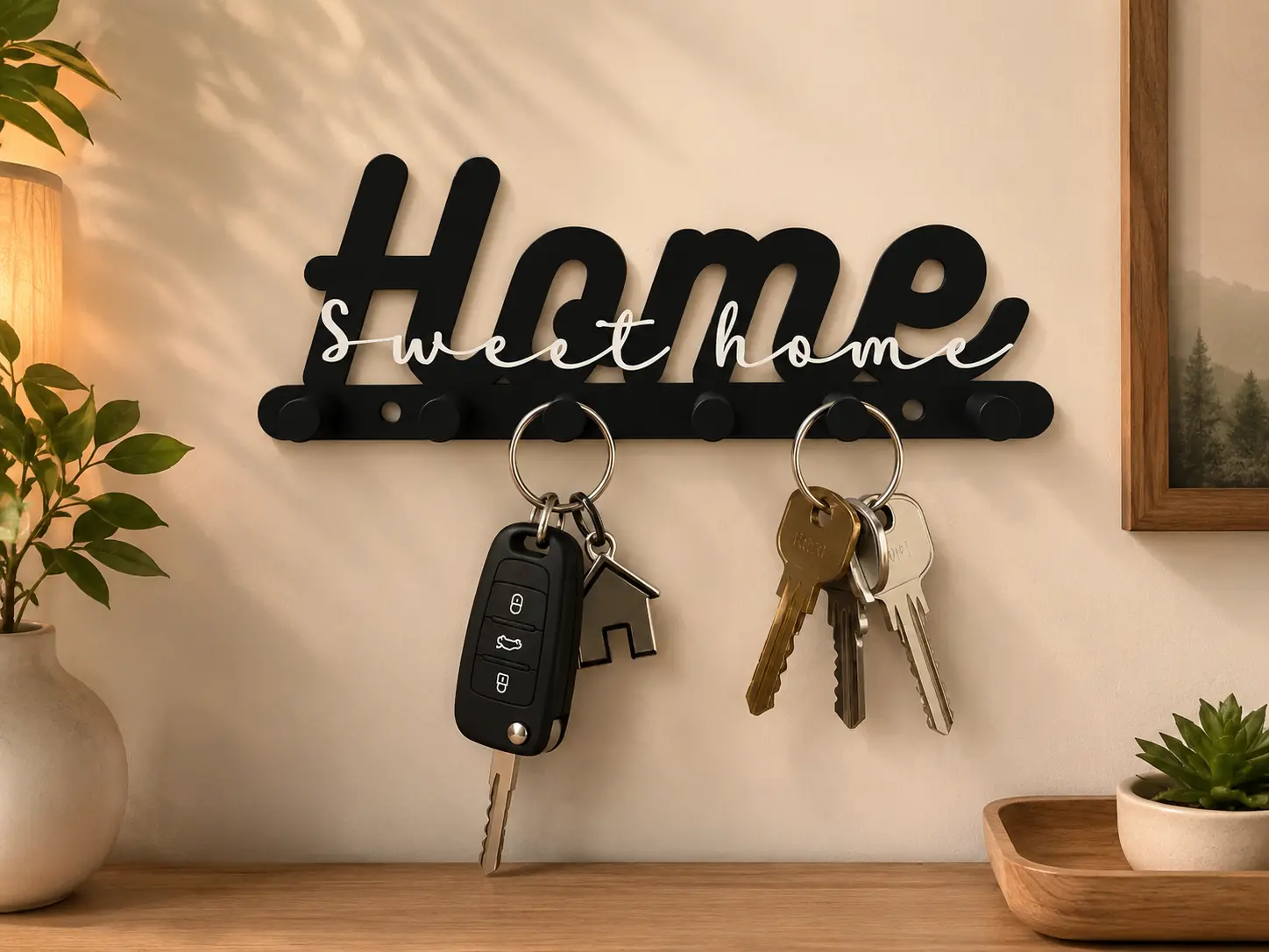 Home Sweet Home Key Holder | 3D Printed Entryway Organizer