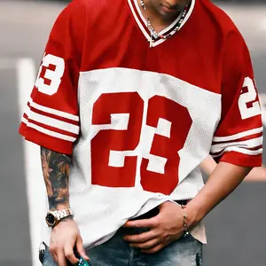 Men's Short Sleeve T-Shirt, Letter Mesh Print, Loose Casual Jersey Style, Men's Clothing, SpringStatements