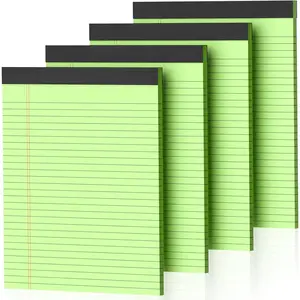 4 Pack 8.5 x 11 Green Legal Pads Micro Perforated Wide Ruled Lined Writing Pads 30 Sheets Notebook for Study To-Do Lists Office