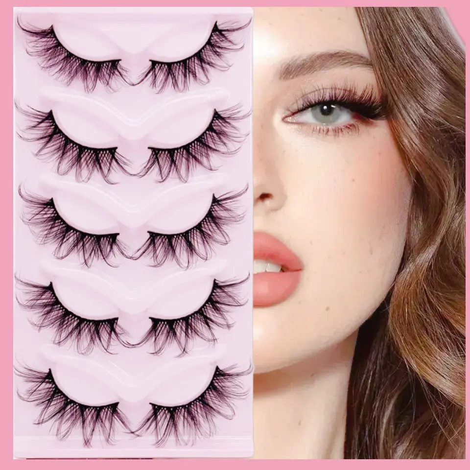 5 Pairs of Magic Charming False Eyelashes, Fashionable Curling Fairy Eye Makeup, Enhance Your Look Instantly, Perfect for Daily Wear & Special Occasions