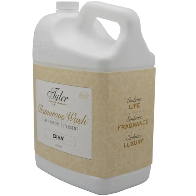 Tyler Candles Glamorous Wash Premium Scented Laundry Detergent, 128 oz Gallon, Aromatic Chocolate Amber Floral Fragrance, High-Efficiency Formula for Baby Care, Low-Tox Nontoxic, Clothing Care for High Efficiency Washers