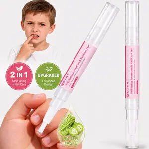 QIEK Nail Biting Prevention for Kids, 2-in-1 Bitter Nail Polish Pen for Nail Care & Habit Correction, Anti Nail Biting Thumb Sucking Deterrent for Toddlers, Non-Toxic Plant-Based Nail Repair Pen, 0.17 fl oz