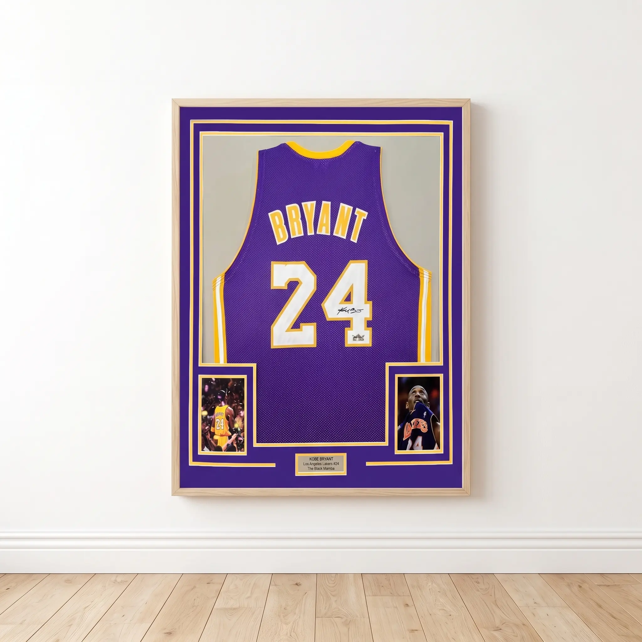 Basketball Legend Jersey Poster, Purple and Gold Sports Decor, Kobe Bryant Wall Art, Unframed Basketball Print