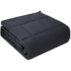 15lbs Twin Size Dark Grey 48"x72" Comfortable Cozy Heavy Weighted Blanket for Adults
