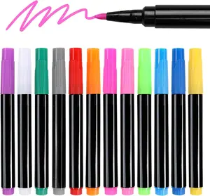 Cosmody 12-Color Liquid Markers for Led Note Board, Compatible with Light Up Drawing Board, Windows, Blackboard, Glass, Neon Erasable Markers,Wet or Dry Erase Markers Fine Tip