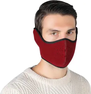 Unisex Winter Ski Red Mask Outdoor Protect Face Cover Earmuffs Balaclava Cycling Bicycle Motorcycle Mask