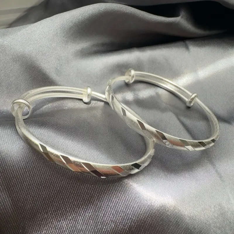 Kids bracelet toddler bangles, silver adjustable bangles for kids