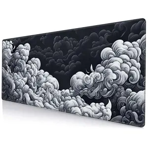 Cloud Pattern Mouse Pad, Rectangle Gaming Mouse Pad, Office Desk Keyboard Mat for Home Office Desk, Non-Slip Rubber Base Mousepad for Gaming
