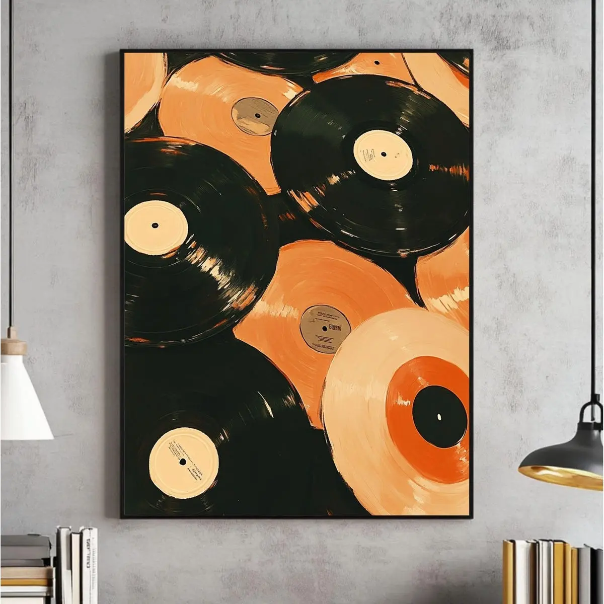 Trendy Vinyl Record Wall Art Print, Vintage Eclectic Music Poster, Retro Eccentric Prints, Room Decor, Unframed