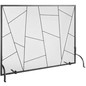 Fathersdaygift Single Panel Fireplace Guard, Sturdy Iron Mesh Spark Guard Cover (35.6x28.4cm), Free Standing Fire Fence Grate, Easy Installation, Modern Home Decor for Living Roomdealsforyoudays