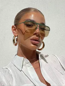 Fashionable All-match Ombre Lens Sunglasses, Stylish Tinted Lens Sunglasses for Everyday Use, Semi-rimless Sunglasses, Fashion Eyewear for Women & Men, Trendy Styling Sunglasses, Travel Accessories