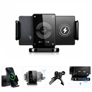 Wireless Fast Charging Car Holder, Built-in battery IWireless fast charging, Auto-Clamp Car Phone Holder with Wide Compatibility and Vent Mount Integration for iPhone Series and Samsung Galaxy
