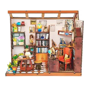 DIY Book Nook Kit, Miniature House Model Set, 3D Wooden Puzzle, Desktop Decoration, Birthday Gift, Christmas Present, Home Decor, Wooden House Kit Adults
