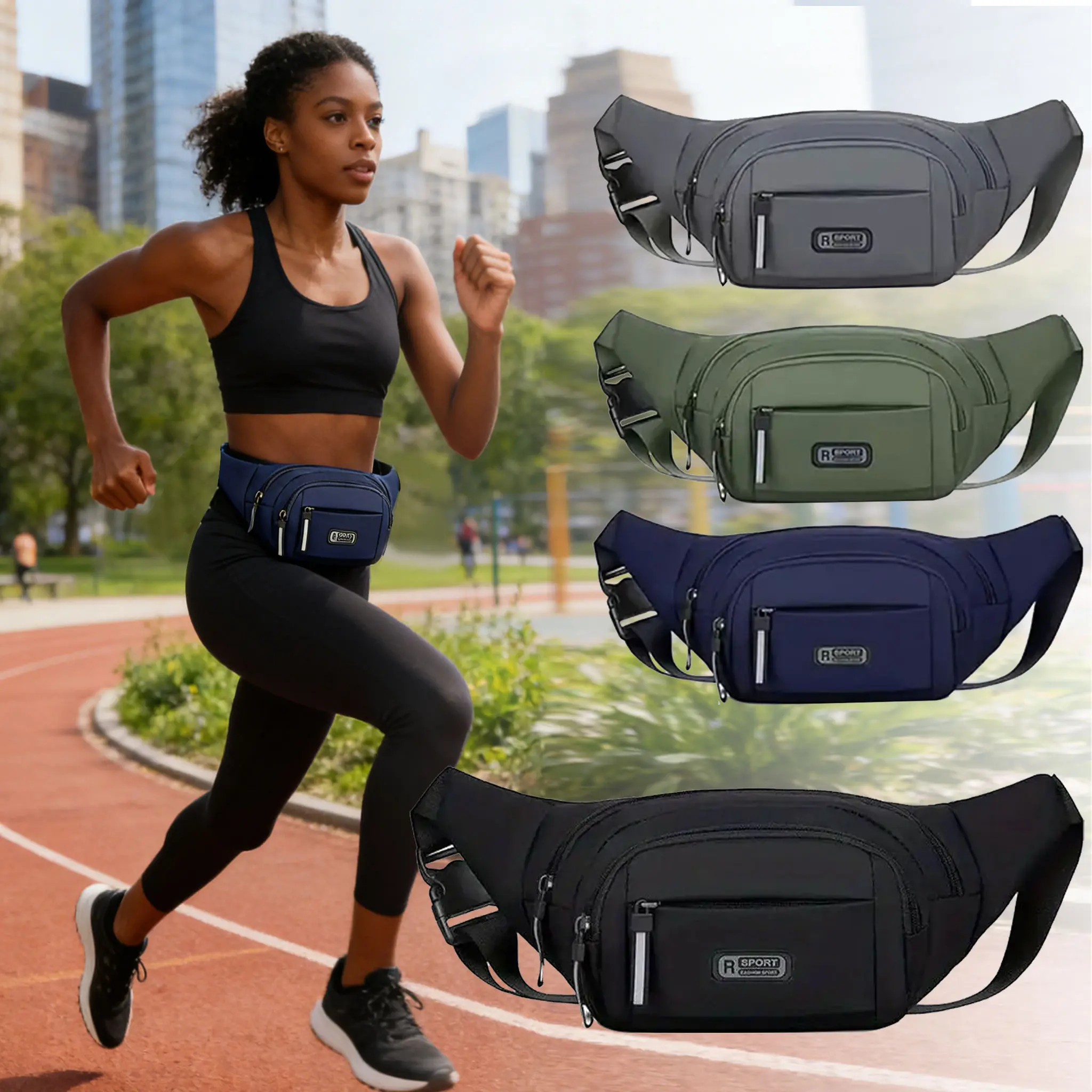 Women's Lightweight Nylon Belt Bag - Multisport Pack, Workout Fanny Pack, Multi-Pocket Casual Adjustable Strap Crossbody Bag, Buy 1 Get 1 Free (Random Jewelry Included), Suitable for Hiking, Outdoor Activities tiktokshopspringglowup, Zipper Belt Bag,summe
