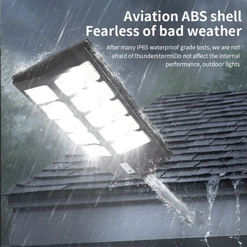 Outdoor Solar Lights - IP65 Waterproof 3-Mode LED Motion Sensor Solar Street Lamp with Remote Control, Auto On Function, for Garden, Camping Outdoor Home Improvement Lighting Essentials, Auto Light On