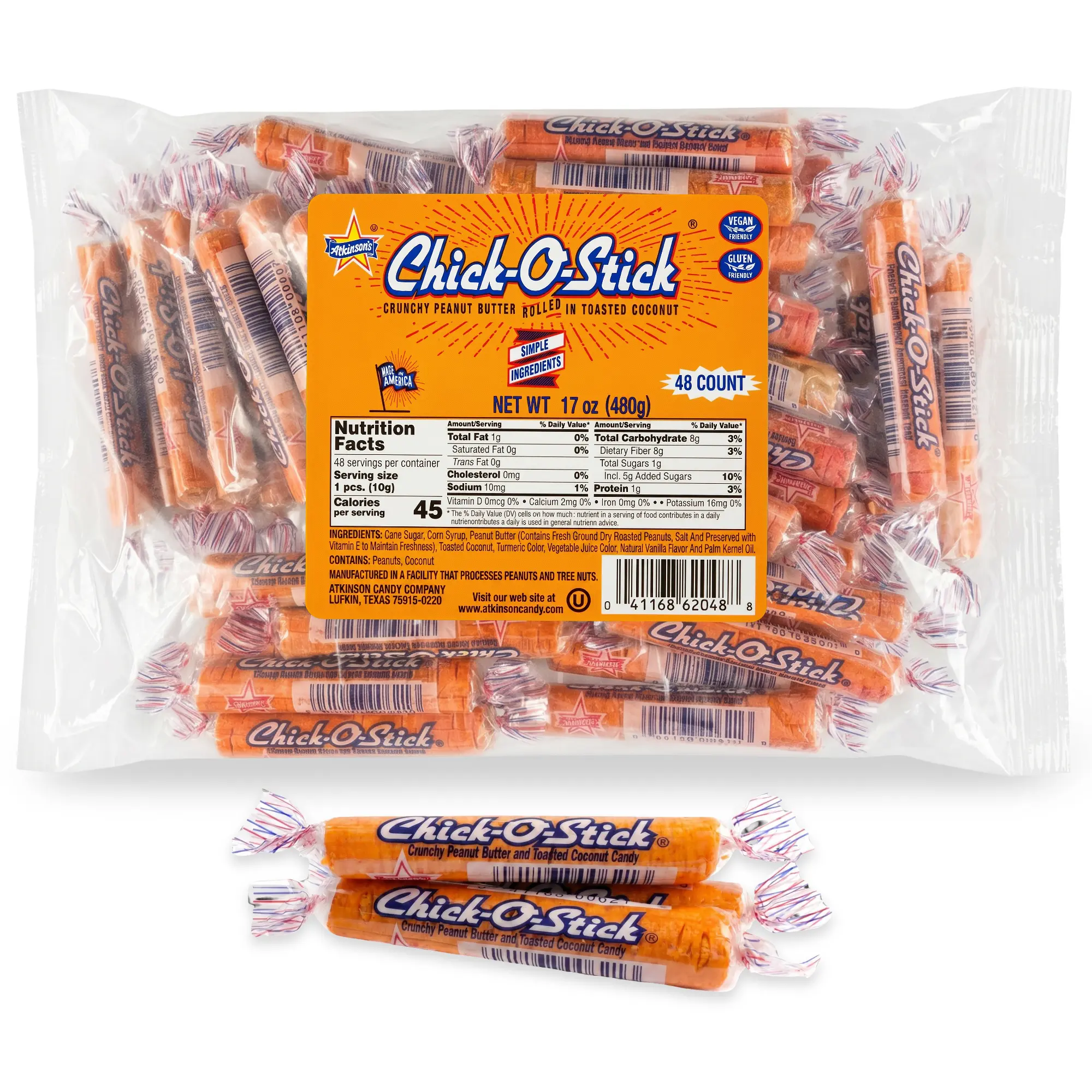 Chick O Stick Peanut Butter Coconut Candy 48 count 0.36oz Bag Chick O Stick Peanut Butter Coconut Candy 48 count 0.36oz Bag