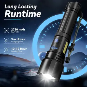 Rechargeable LED Flashlights 7 Light Modes Water-Resistant Powerful Handheld Torch for Camping, Emergencies, and Outdoor Activities - Long-Lasting Battery Life, Compact Design