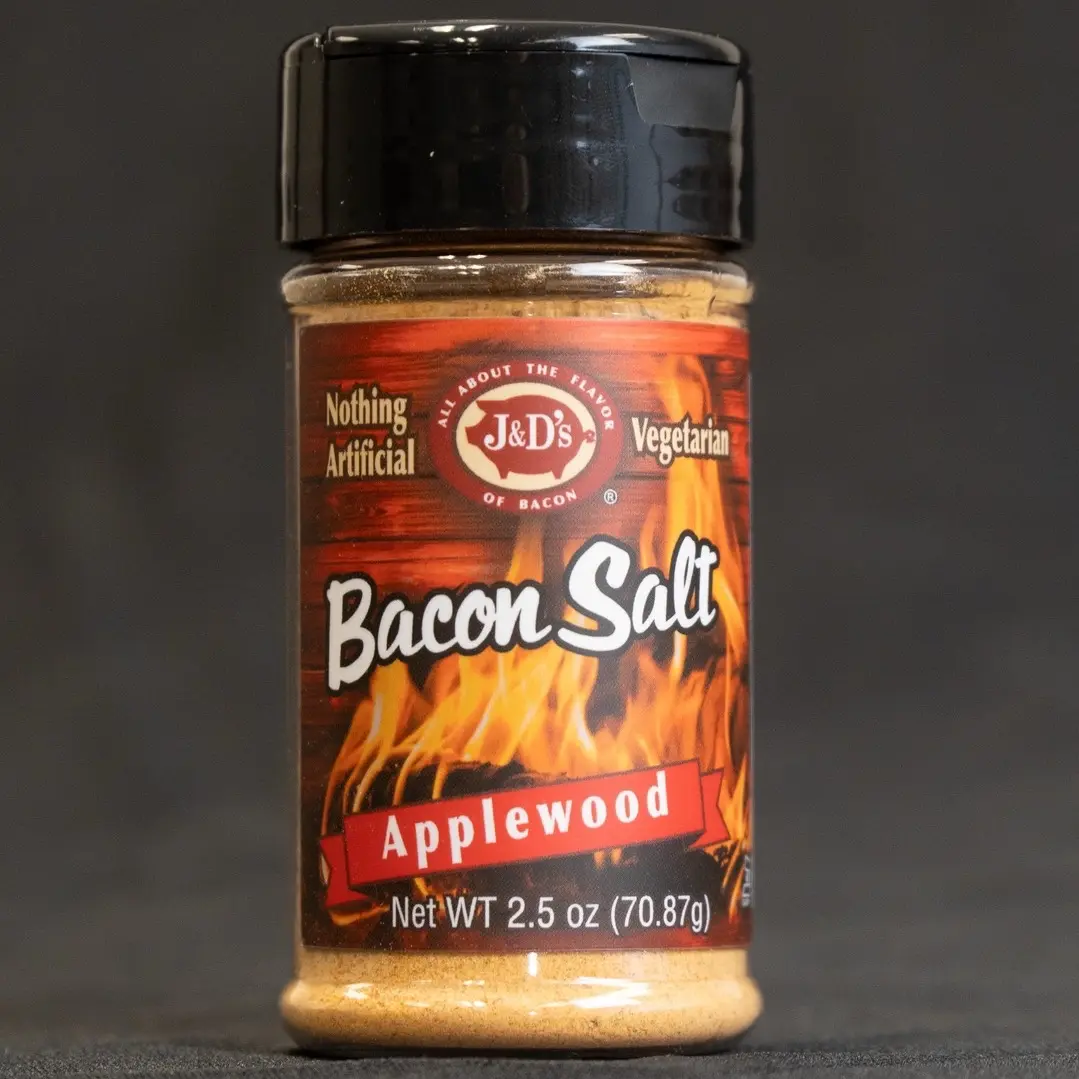 J&D’s Applewood Bacon Salt, Bacon Flavored Seasoning Salt, Kosher, Vegetarian