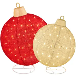 Best Choice Products 2pc Lighted Pop-Up Christmas Ornaments Outdoor Holiday Decoration w/ 220 LED Lights Best Choice Products 2pc Lighted Pop-Up Christmas Ornaments Outdoor Holiday Decoration w/ 220 LED Lights
