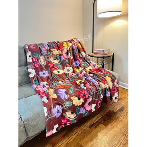 Piano Floral Lightweight Velveteen Plush Blanket summerwins Piano Floral Lightweight Velveteen Plush Blanket summerwins