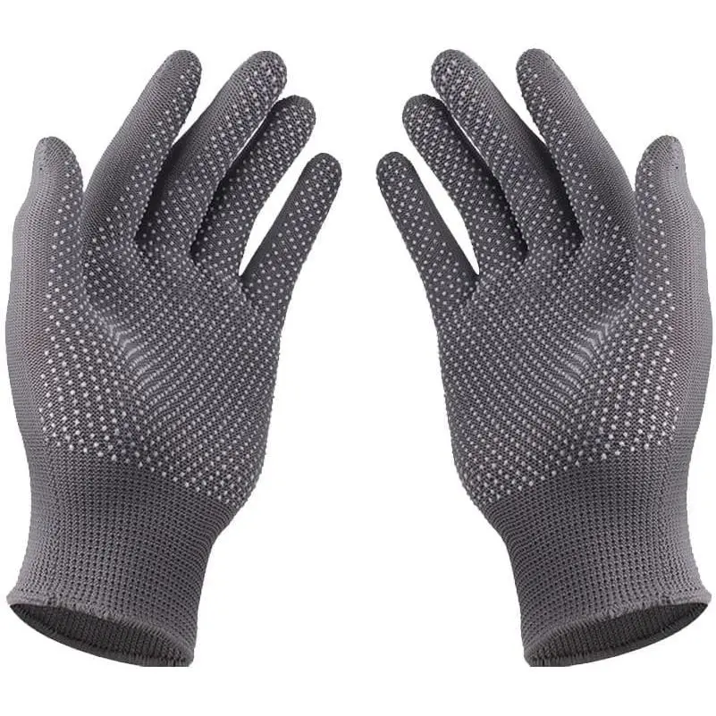 1 Pair  Work Gloves Anti-slip Knitted Stretchy Cloth Glove Thin Moist Glove Liners with Grip Gloves for Men Womens Safety Working Nylon Cloth Dot Grip Liners Moving for Men Warehouse Garden