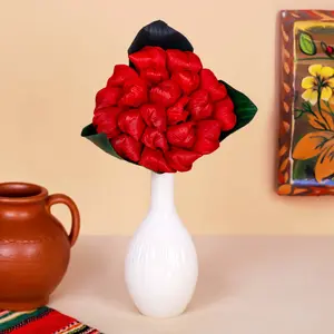 Traditional Totomoxtle Cornhusk Button Flower Decor, Colorful Home Decor Ornaments for Vase Display