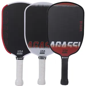 Tiger T700 Pro Carbon Fiber Agassi Pro 16mm Pickleball Paddle with PP Honeycomb Core Carbon Friction Surface Edge-Shield Protection Black Green Design Ideal Gift for Holidays Special Occasions