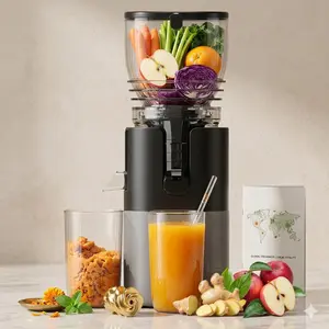 Cold Press Juicer with 6-Inch Extra Large Feed Chute, 300W Slow Masticating Machine for Whole Fruits and Vegetables, 57oz High Yield Extractor, Easy to Clean, BPA-Free for Daily Detox
