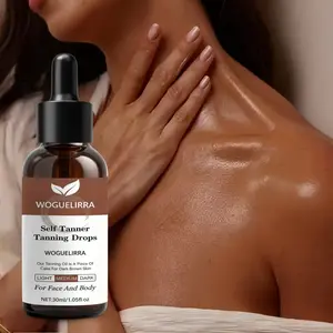 Plant-Based Bronzing Oil, Gentle Hydrating, 8-Hour Long-Lasting Light to Medium Bronze, Face and Body, Sunless Tan Product, Self Tanner