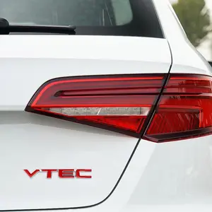 Vtec Metal Emblem Badge Sticker, Waterproof High Temperature Resistant, Easy Peel and Stick, Fits Honda Civic Type R Fk2 Fk8 Fl5 Cr-V Hr-V