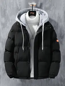Men's Winter Outdoor Casual Fashion Trendy Warm Sports Cotton Jacket, Versatile Two-In-One Design, Perfect for Cold Weather Coats