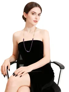 Original Handmade Amethyst Crystal Pendant Necklace Elegant Fashion Personal Style Multi-Wear DIY High-End Feel Dating Commute Casual Wind