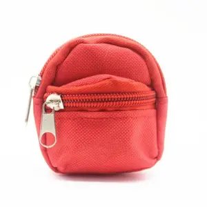 Double Shoulder Zipper Small Wallet Keychain, Mini Backpack Accessory, Compact Storage Solution, Portable Organizer, Daily Essentials Holder, Keychain Included