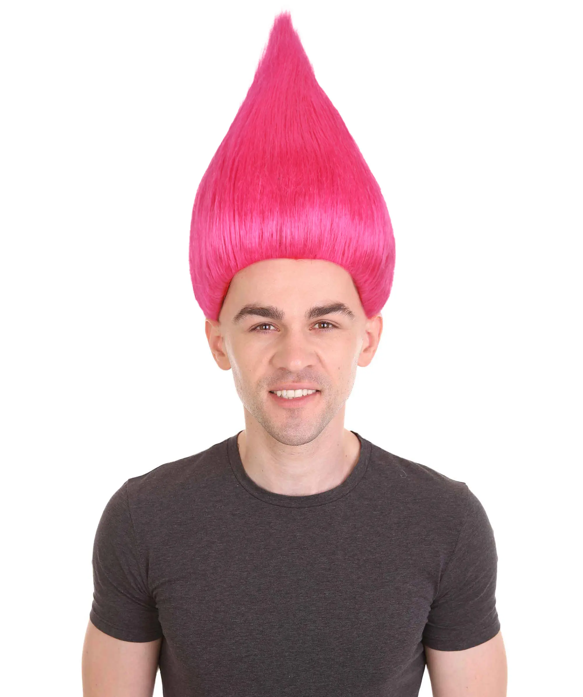 Unisex Adult Troll Wigs  TV Movie Wig , Perfect for Halloween Cosplay Premium Breathable capless cap - Neon Pink Wig
