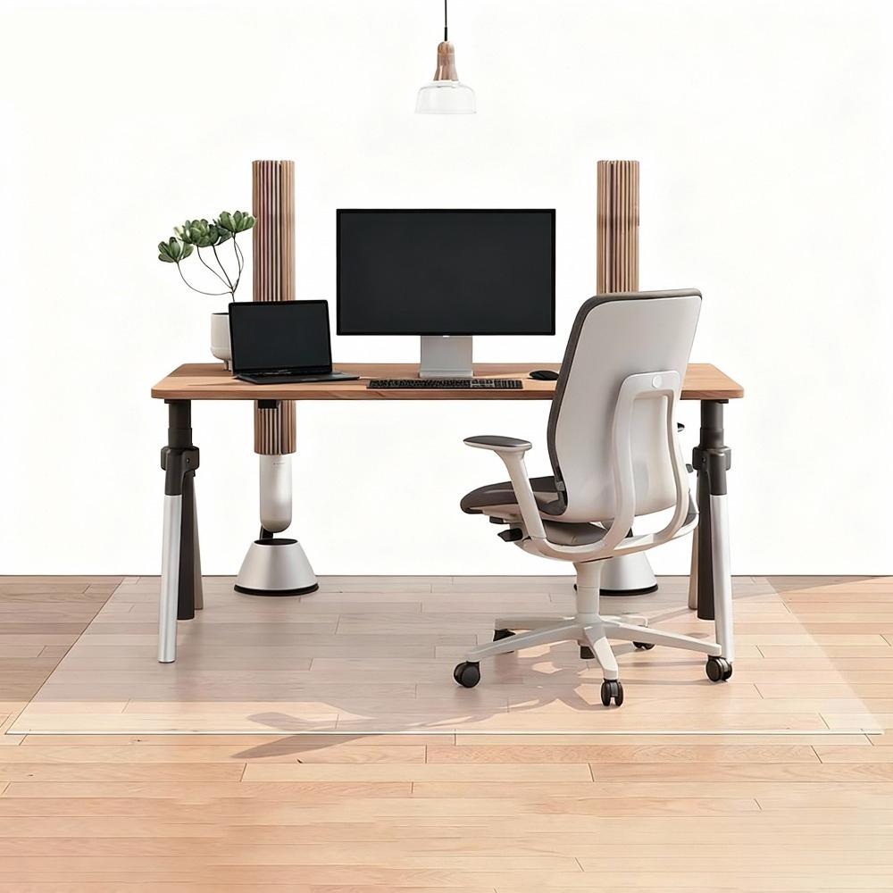 Transparent crystal white PVC floor mat, thickness 1.5mm, highly flexible, waterproof, oil-resistant, heat-resistant, stain-resistant, tear-resistant, suitable for office chair mats, dining table floor mats, and living room floor protectors