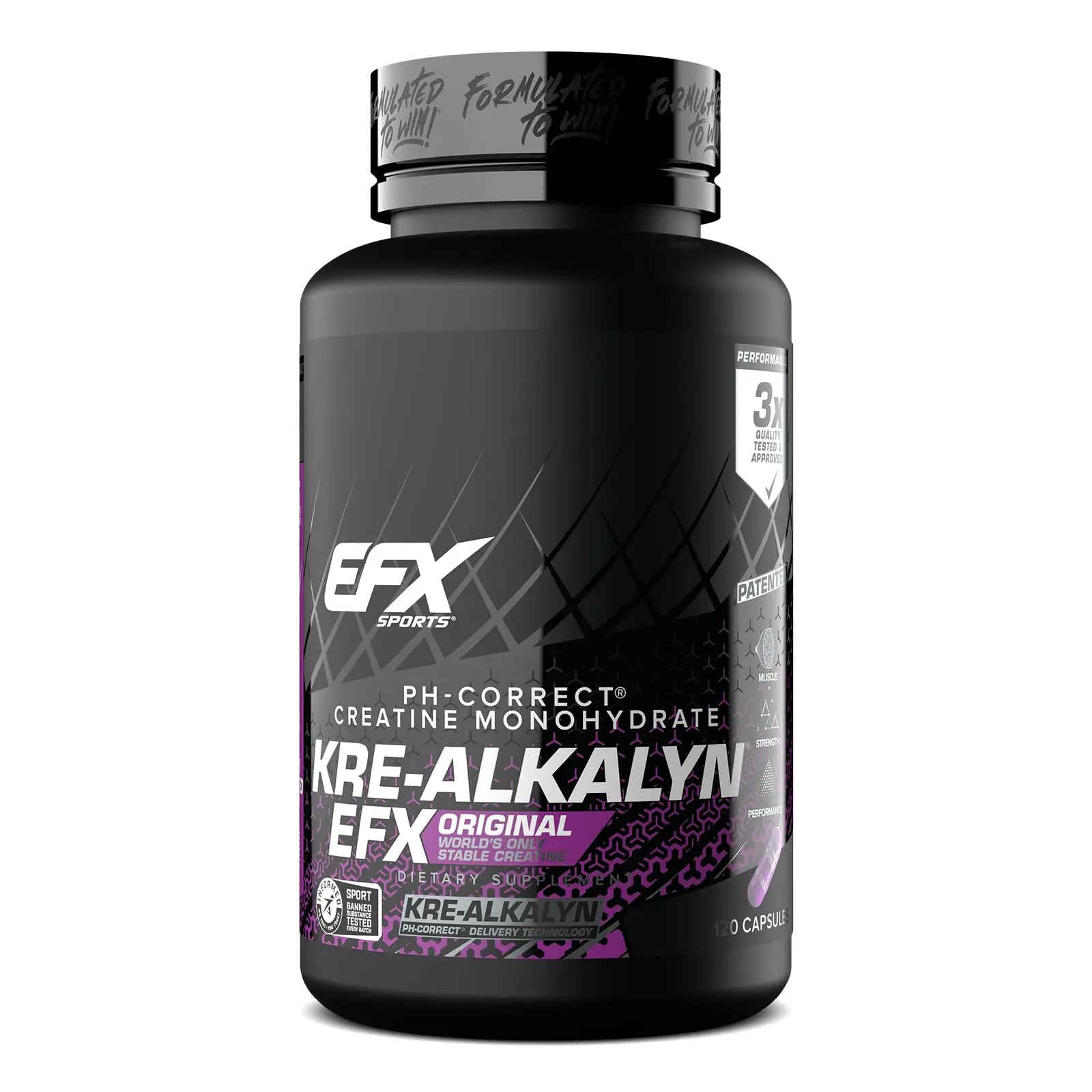 EFX SPORTS Kre-Alkalyn Creatine Dietary Fitness Supplement, Energy-Boosting Edible Capsules for Fitness Needs, Fitness Supplements