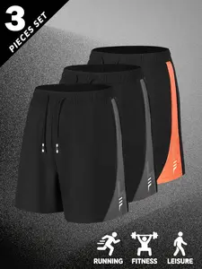 3-pack summer men’s outdoor casual minimalist lightweight athletic shorts—cool, quick-drying, breathable training shorts for fitness and running; suitable for basketball and soccer, ideal for running and jogging workouts.
