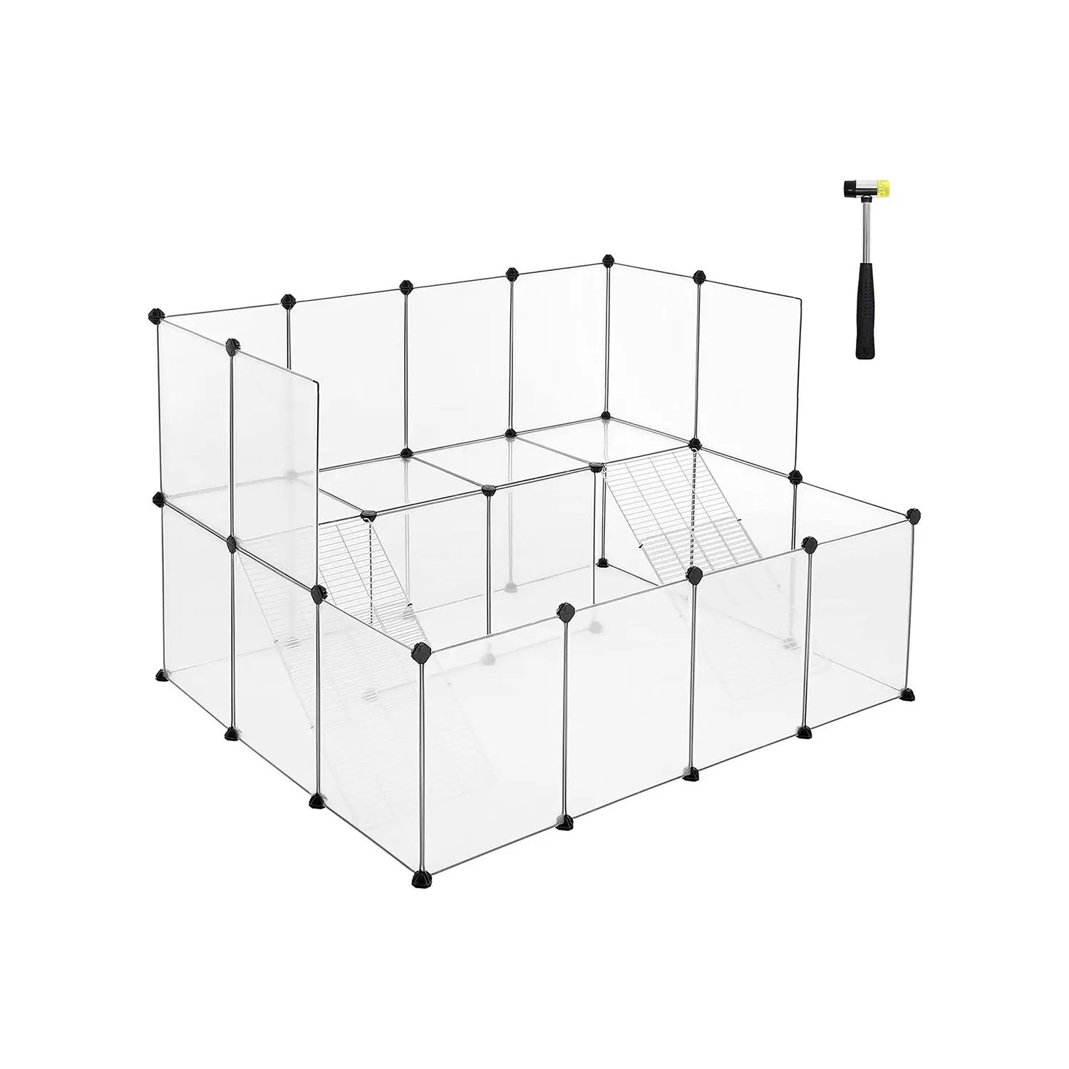 SONGMICS Guinea Pig Playpen with Dense Ramp