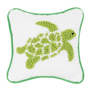 8" x 8" Green Turtle Pillow by Valerie