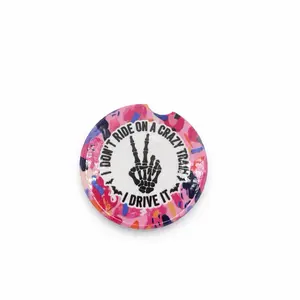 Crazy train ceramic car coaster