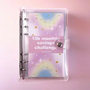 10k Monthly Money Saving Challenge Binder, 1 Count New Money 12 Month Savings Budget Binder with Cash Envelopes, Savings Challenges Book for Home School Dormitory Office, Budgetplanner