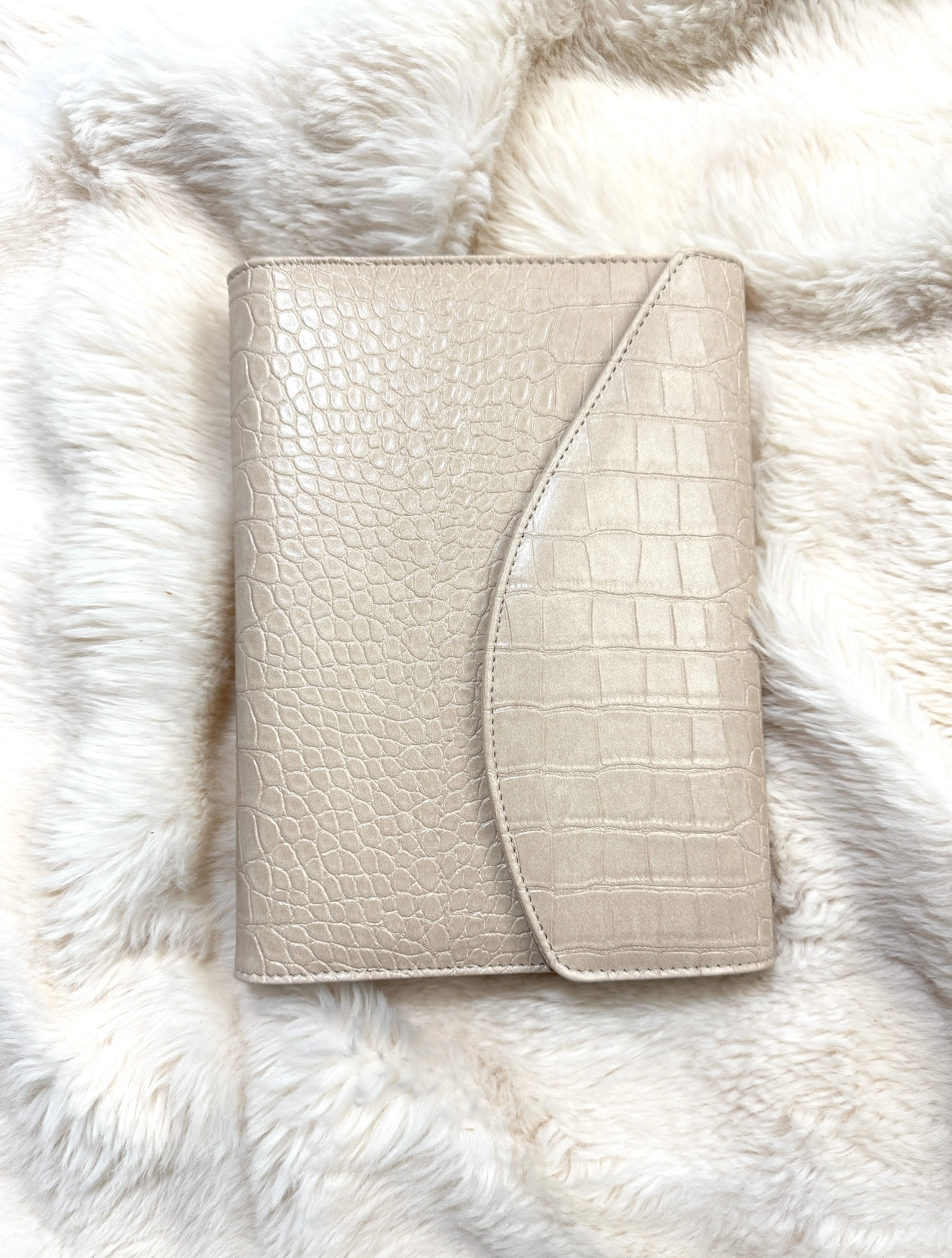 Cream Colored Croc A5 Planner