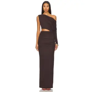 NBD Yahaira Maxi Dress in Dark Brown