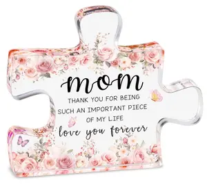 Mothers Day Gifts for Mom – Mom Acrylic Puzzle Piece Keepsake Unique Present for Mom Christmas, Birthday, Mother's Day