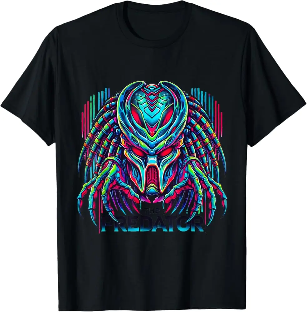 Graphic Colorful Face Predator T-Shirt | Unisex Cotton T-Shirt | Unique Gift Tee