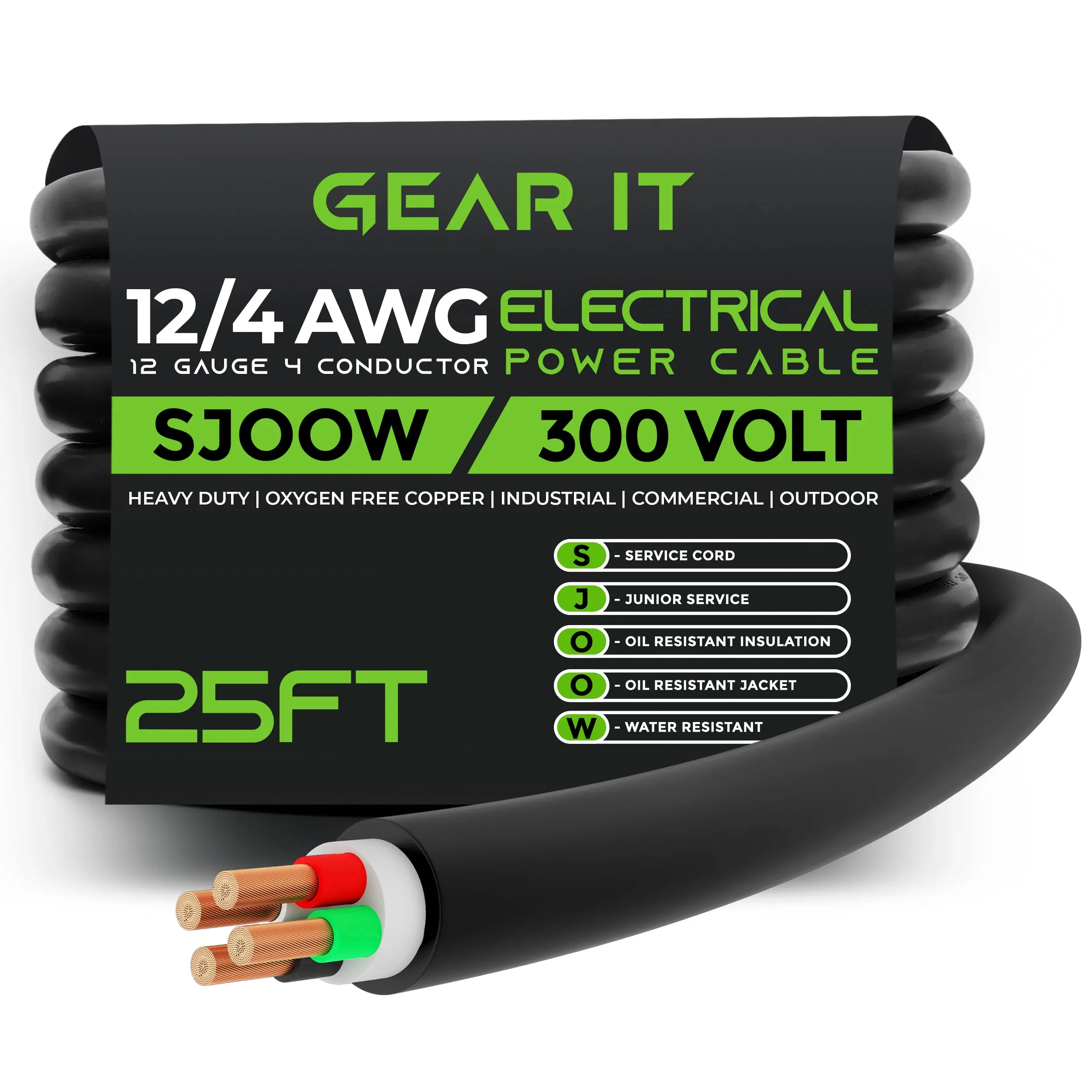 12/4 SJOOW OFC Power Cable 300V Electric Wire 12/4 SJOOW OFC Power Cable 300V Electric Wire