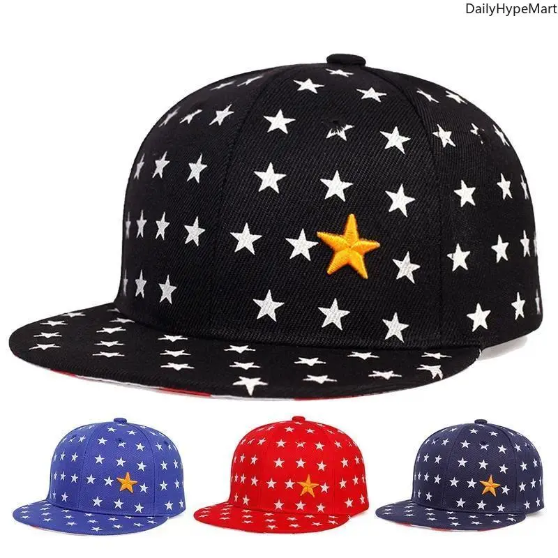 Kids Star Embroidery Adjustable Baseball Cap - Hip Hop Hat, Accessories for Boys